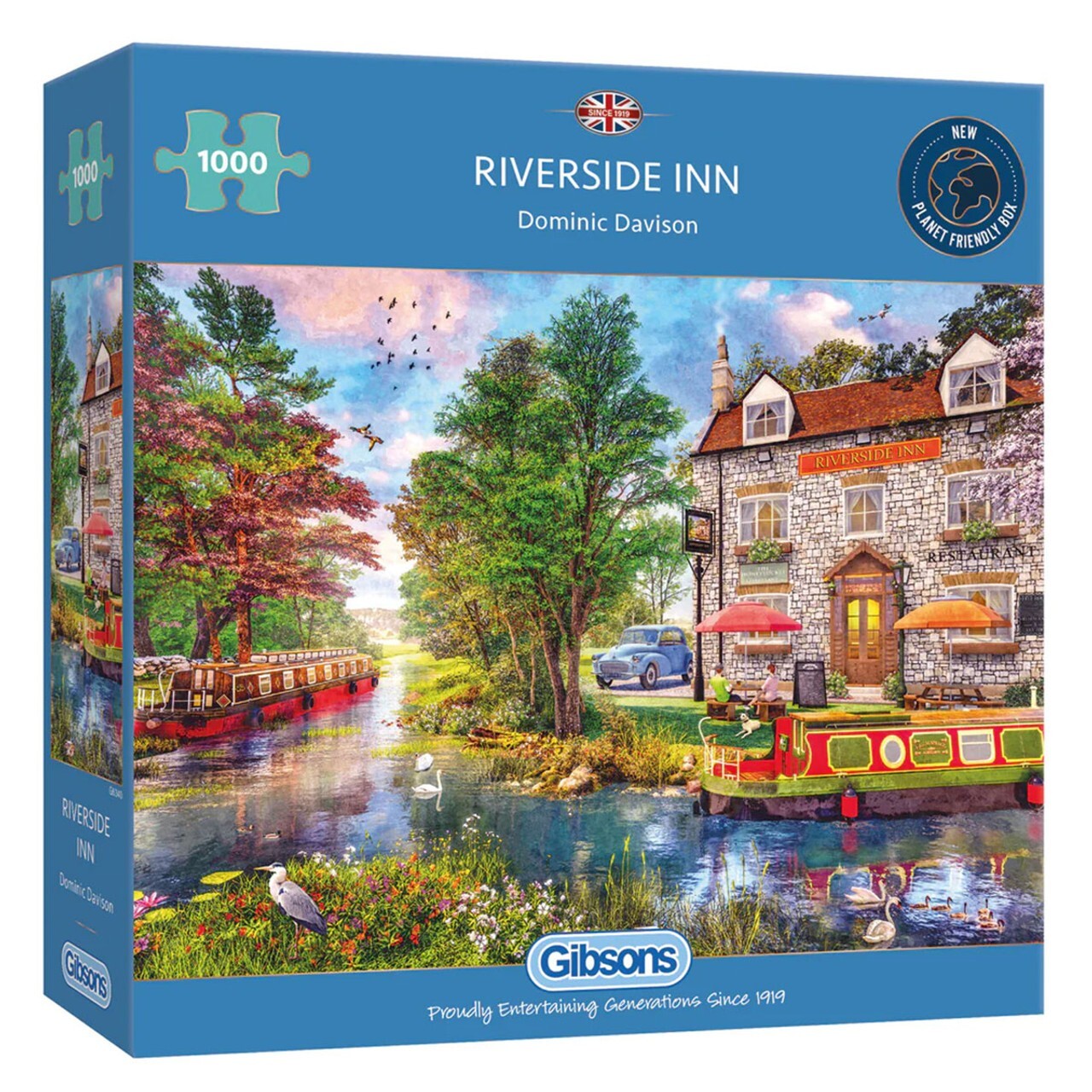 Gibsons Riverside Inn 1000 Piece Jigsaw Puzzle Canal boat Scene