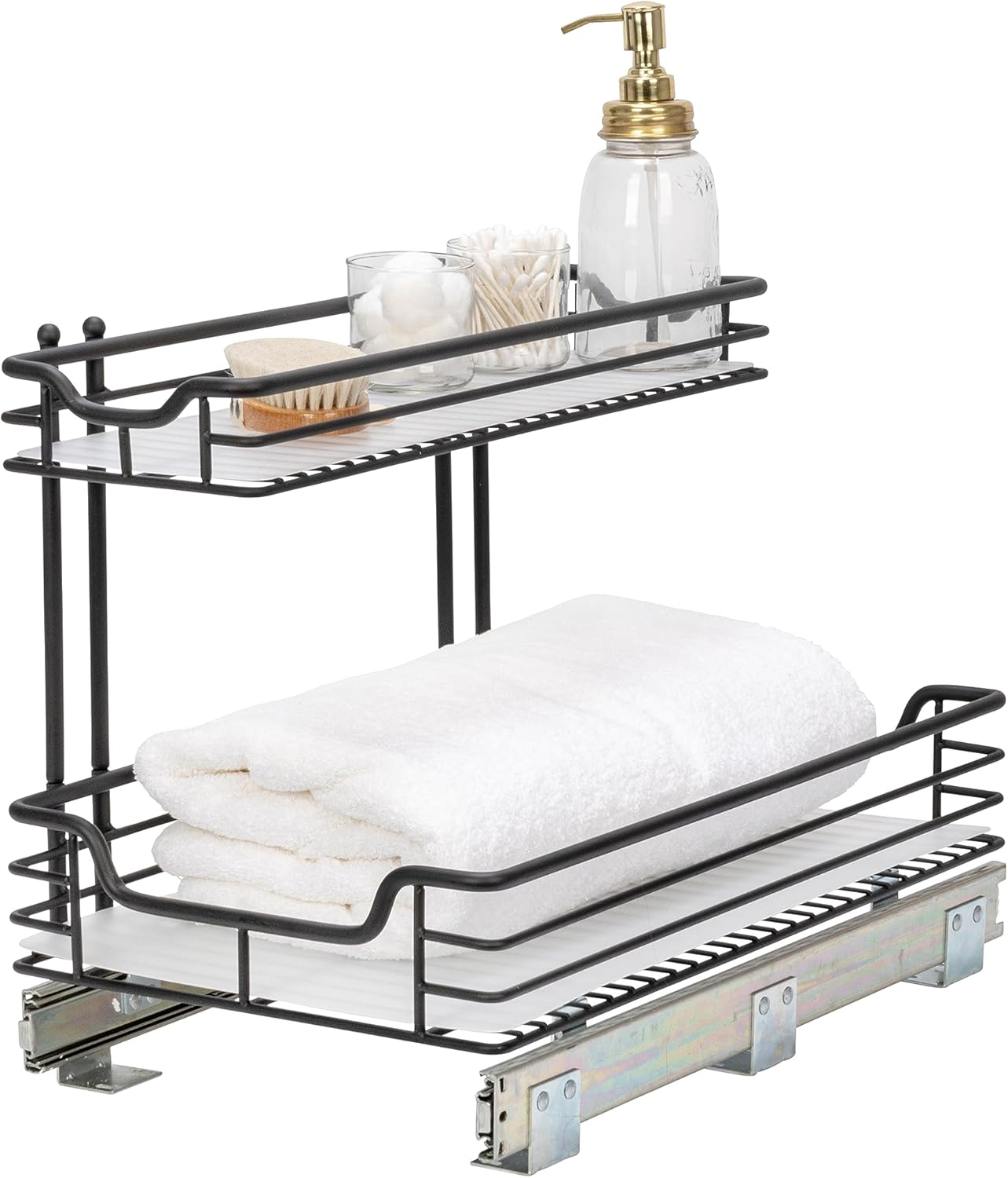 Glidez Powder-Coated Steel Pull-Out/Slide-Out Storage Organizer with Plastic Lin