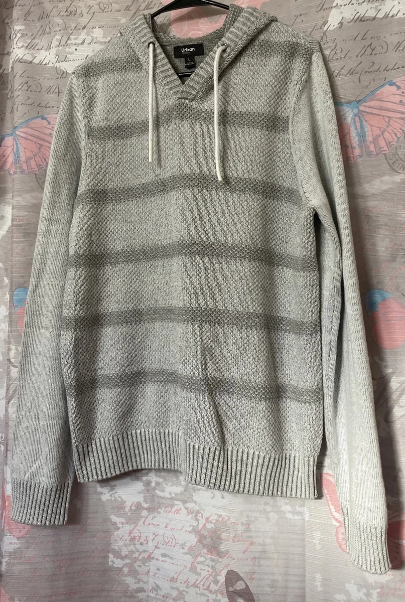 Urban Pipeline Sweater Hooded Men s Size Large Long Sleeve Gray eBay