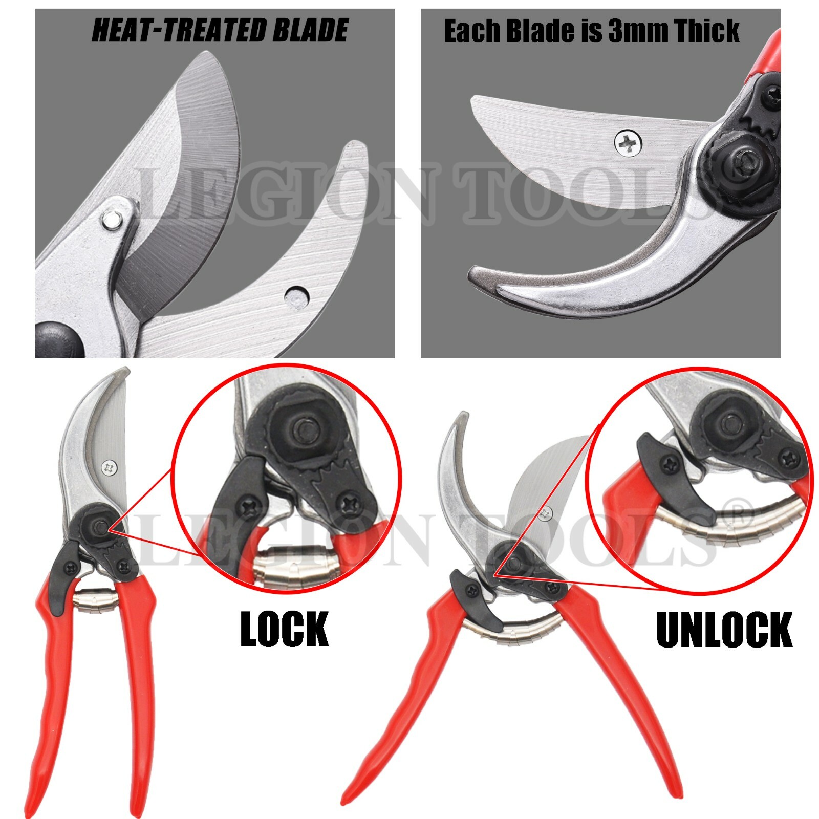 8'' Pruning Shears Plant Scissors Trim Trees Snips Branch Garden