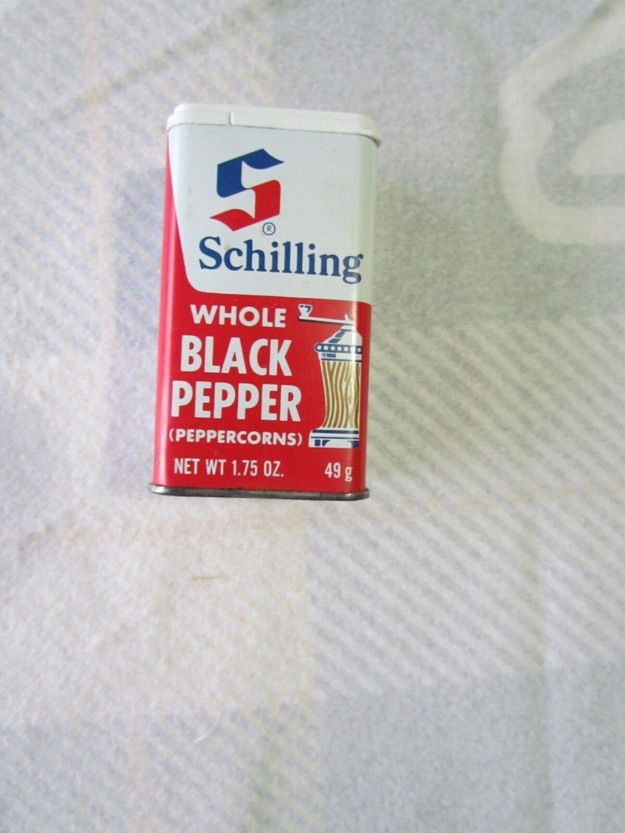 Vintage Schilling WHOLE BLACK PEPPER 1.75 oz. Spice Tin | eBay