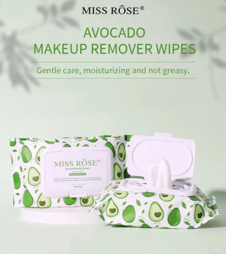 Disposable 80 Pieces Avocado Gently Off Remover Cleansing Skin Care Makeup Wipes - Picture 2 of 10
