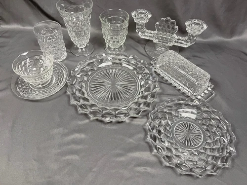 Vintage Huge Lot  FOSTORIA AMERICAN Full Set Plates, Cups, Serving  ~ Pick