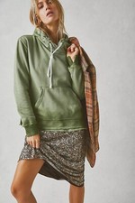 Free People We The Free Zuma Hooded Sweatshirt Top Oversized Ombre XS New 264125