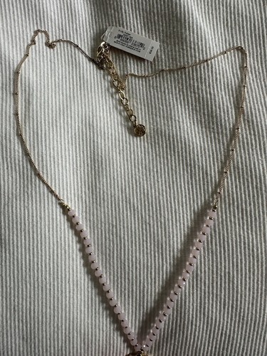 Lilly Pulitzer Gold Shell Necklace Beaded Neon Tassle Long Beachy NEW $58 - Picture 4 of 7
