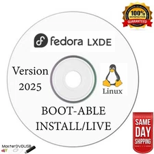 Fedora LXDE Live Install DVD | Latest 2025 Version Same-Day Shipping California