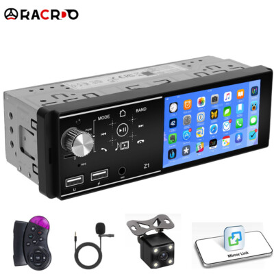 Autoradio 1DIN 4.1'' IPS Touch Screen Bluetooth FM TF USB AUX MP5 Player + Kamera