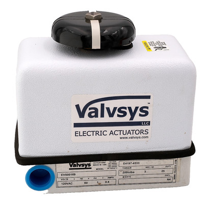 Valvsys Electric Actuator EVS00169 120VACV 200in/lbs Torque