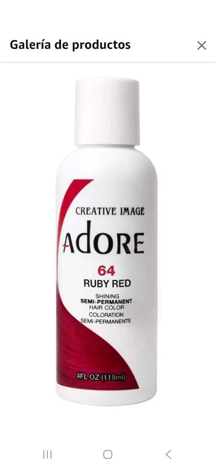 3 Adore Tinte semipermanente RUBÍ 红色,勃艮第 Envy,野生樱桃 118 毫升 Adore 出品 — 第 2/4 张图片