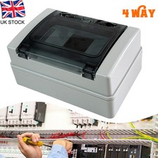4 Way Consumer Unit Enclosure RCD MCB RCB IP65 Electrical Box Weatherproof UK