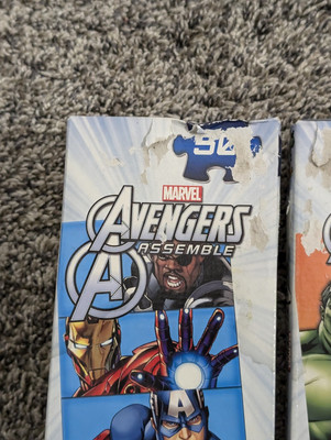 2 Marvel Avengers Assemble Tower Puzzles 50 Pieces Hulk Captain