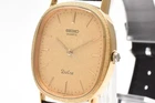 Vintage 1991 [Exc+5] SEIKO Dolce 6030-5410 29mm Gold Dial Men's Quartz JAPAN