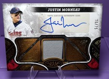 2025 TOPPS TIER ONE JUSTIN MORNEAU AUTO RELIC AUTO /75 MINNESOTA TWINS
