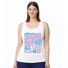 Be The Good Damen Tr&auml;gershirt Tank Top Retro Blumen positives Zitat Geschenk f&uuml;r sie