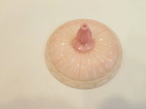 Vintage Fenton Art Glass Rosalene Pink Milk Glass Candy Dish Cover/Lid ONLY