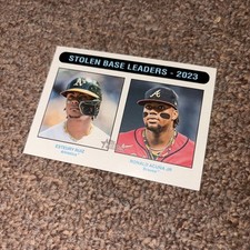 2024 Topps Heritage Ronald Acuña Jr, Esteury Ruiz White Border SP Stolen Base LL