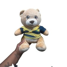 Peluche Build A Bear 2017 con camisa azul a rayas 16" beige peluche