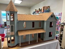 Large Custom Unfinished Dollhouse 54”x40”x24” w/ Doors & Windows Local Pickup