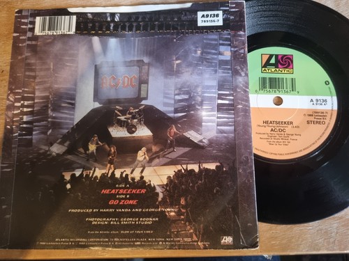 AC/DC Heat Seeker 1988 Atlantic Records 7” Hard Rock - Picture 2 of 6