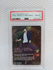 2025 universus solo leveling sung jinwoo e rank hunter #1 card graded psa 10.