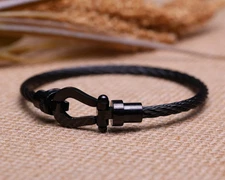 Stainless Steel Twisted Rope Chain Bracelet Blue For Men Women