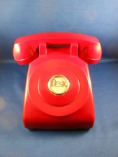 Rare Vtg Cortelco USA Red Emergency BAT PHONE Desk Corded Telephone Prop