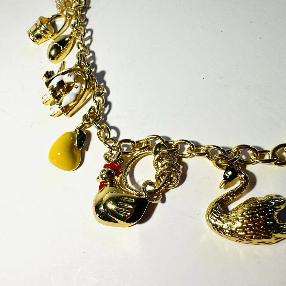 "Collar Talbots Holiday Charm Lovebirds tono dorado 21""" Foto 4 de 4