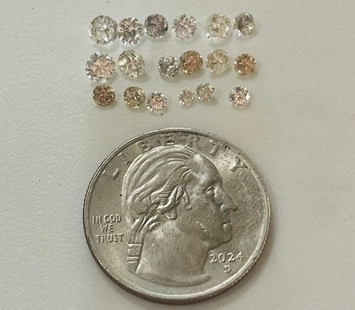 Lot of 18 Loose Diamonds - All Removed From 10k 14k 18k Scrap Gold Jewelry