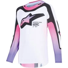 Alpinestars Supertech Vista Youth Motocross Jersey | White/Purple/Black