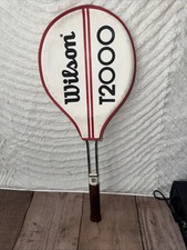 Vintage Wilson T2000 Tennis Racquet With Cover Steel Frame Made in USA