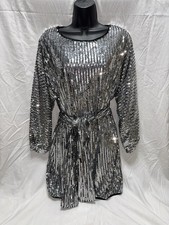 Fashion Nova Silver Sequin Dress