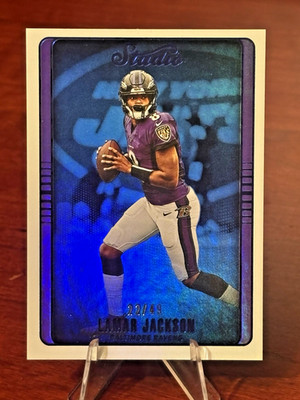 2022 Panini Chronicles Studio Lamar Jackson Blue #'d /49 Ravens