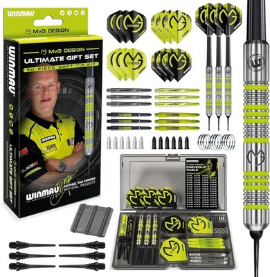 Winmau Michael Van Gerwen Mvg Gift Sets - 50 Piece Darts Set with 4 Sets of Shaf