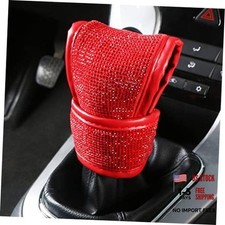 Bling Rhinestones Auto Gear Shift Knob Cover Red