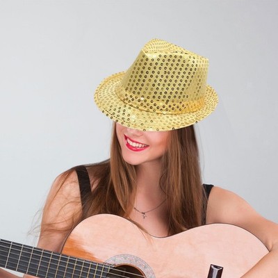 Pailletten Cowboy Hut Einfarbig Glänzend Tragbar Verkleiden Bequem Jazz Hut