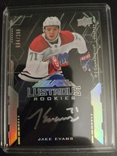 2020-21 SPx UD Black Lustrous Rookie Signatures 84/299 Tier 1 Jake Evans Auto 