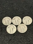 SILVER Standing Liberty Quarters FIVE (5) All One Price Dateless See Pics Auctio