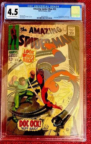 Rare “Amazing Spider-Man” #53 Marvel 10/1967 SILVER Octopus App 1st Date CGC 4.5