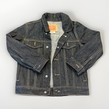 Levis Dark Denim Truck Jacket Youth Size 6 Buttons EUC