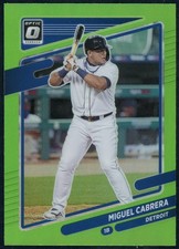 2021 Panini Donruss Optic Miguel Cabrera #171 Lime Green Prizm Detroit Tigers