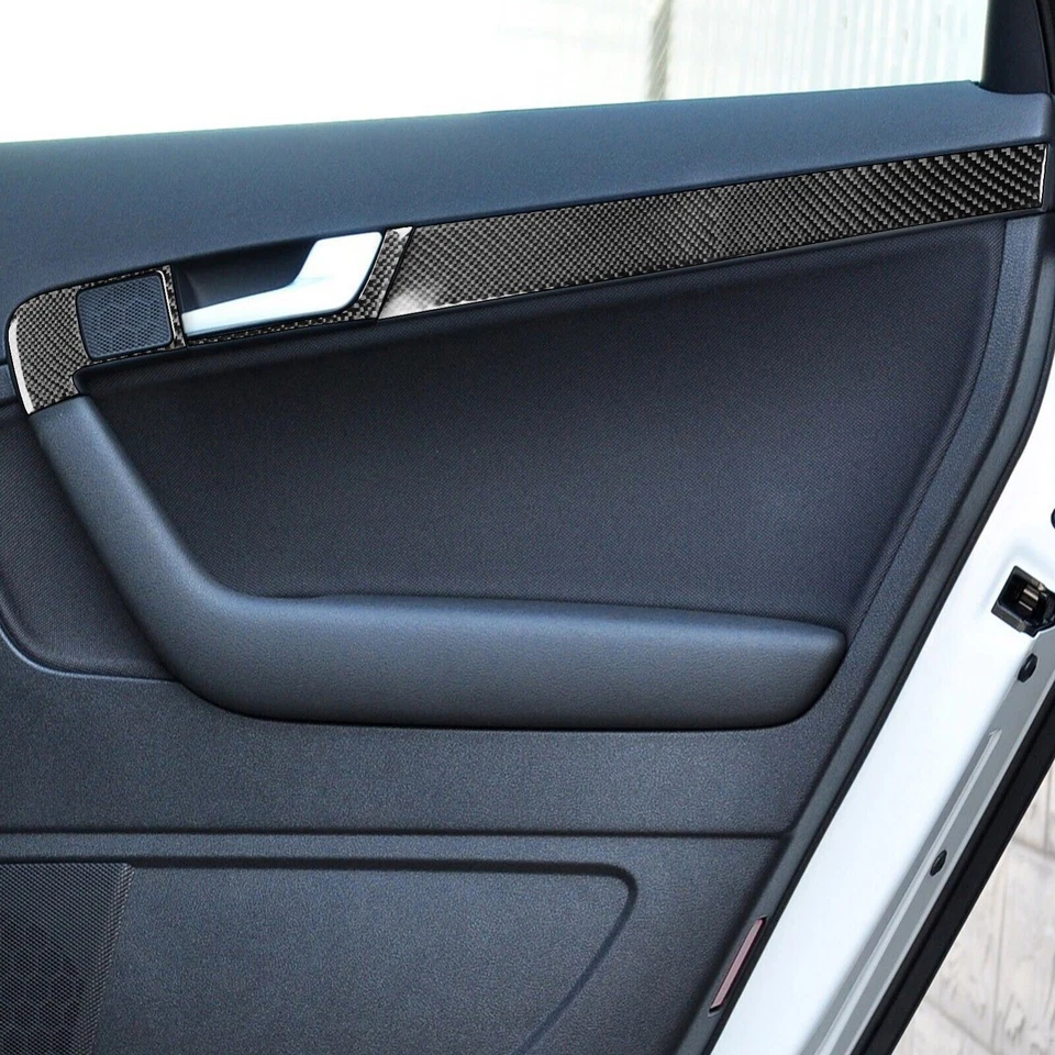 Kits de 12 calcomanías de fibra de carbono real para panel de puerta interior para Audi A3 S3 8P 2006-07 Foto 3 de 4