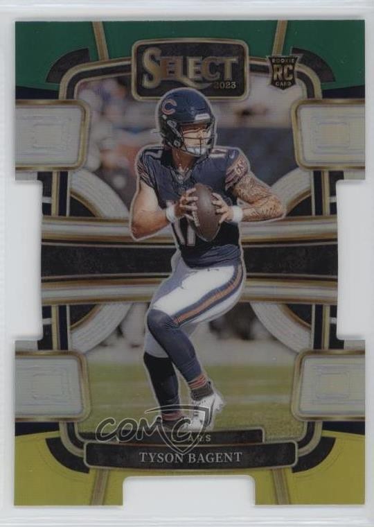 2023 Panini Select Concourse Green & Yellow Prizm Die-Cut Tyson Bagent #18 2l4
