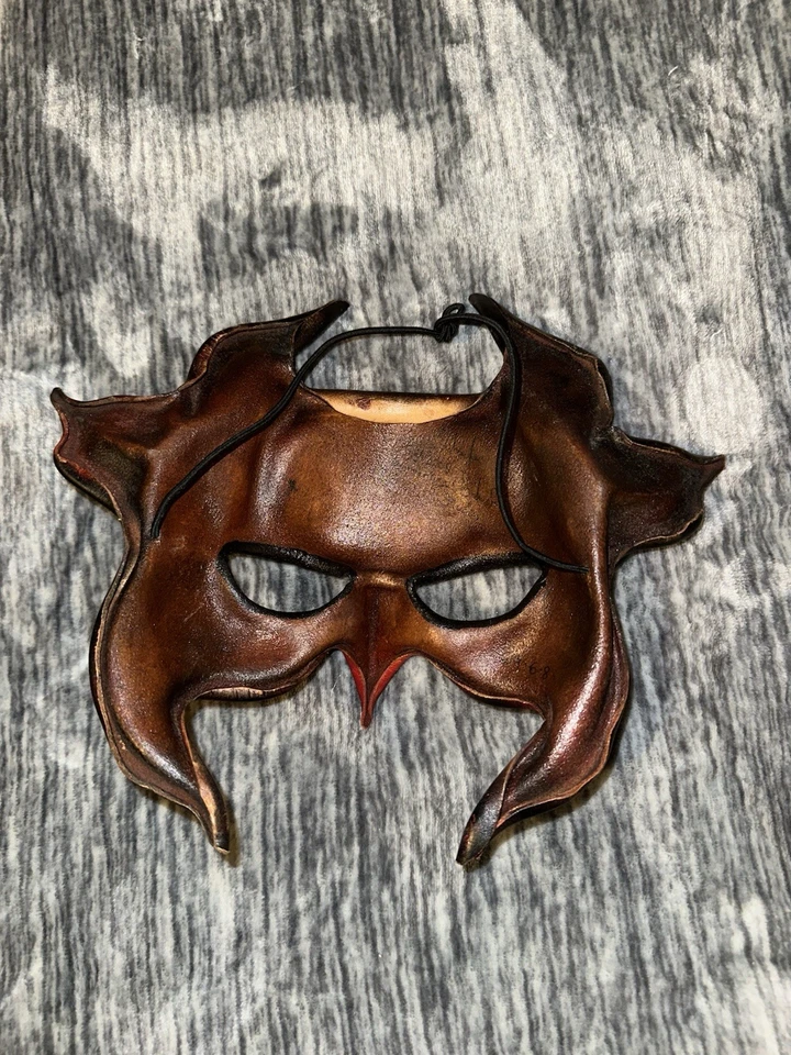 Diablo Devil Leather Mask One Sz Artist Sonia Schaefer 2008 Signed Halloween - Image 2 of 4