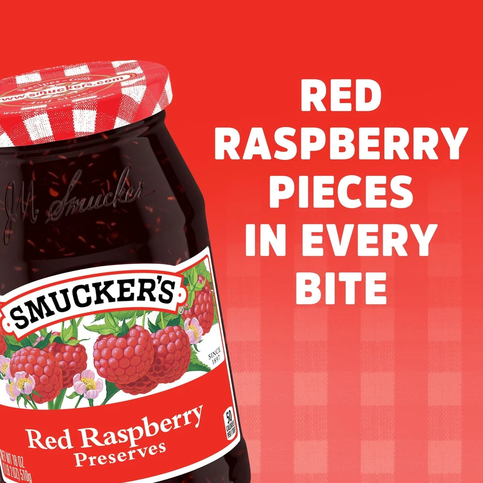 Smucker's Red Raspberry Preserves, 18 Ounces - Image 4 of 4
