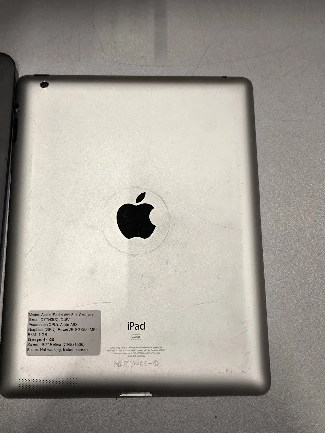 Lot of 2 Tablets (Apple iPad 4 & Samsung Galaxy Tab A 10.1) - For Parts - Image 4 of 4