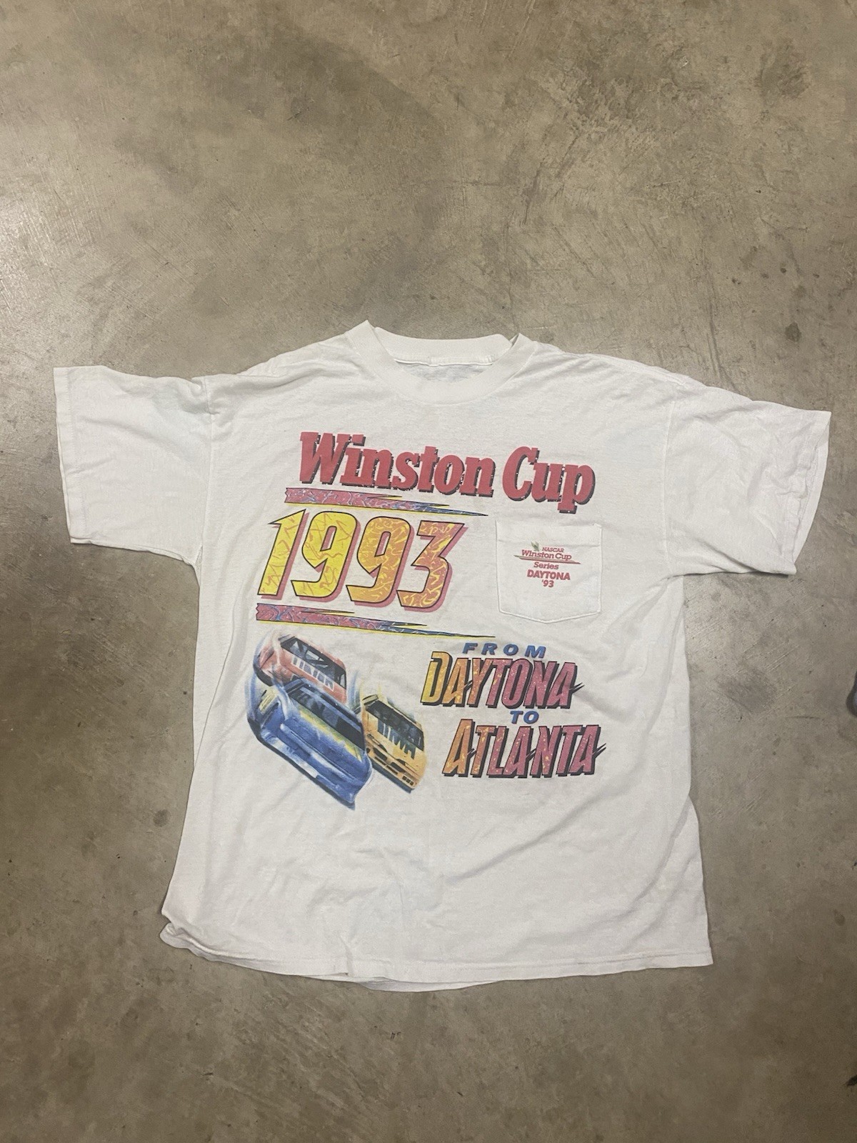Vintage 90's Winston Cup NASCAR T Shirt Daytona Atlanta Single Stitch Men's Lg
