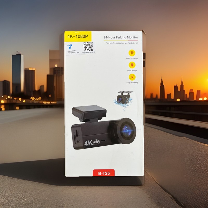 24 Hour Parking Monitor 4K Wifi Ultra HD With Loop Recording - Black