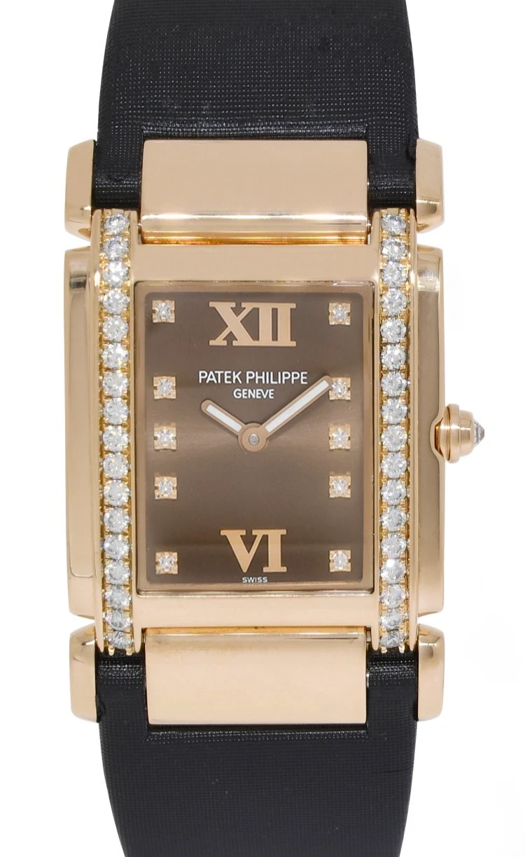 Patek Philippe — Patek Philippe Twenty~4 Rose Gold & Diamond Chocolate Ladies Watch B/P '08 4920R