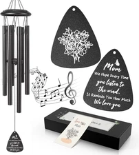 Elegant 25'' Black Wind Chimes - Thoughtful Gifts for Mom's Special Occasions