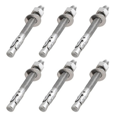 Stainless Steel Concrete Anchor Bolts 3/8'' x 3-3/4 Inch 6-Pack Wedge Anchors